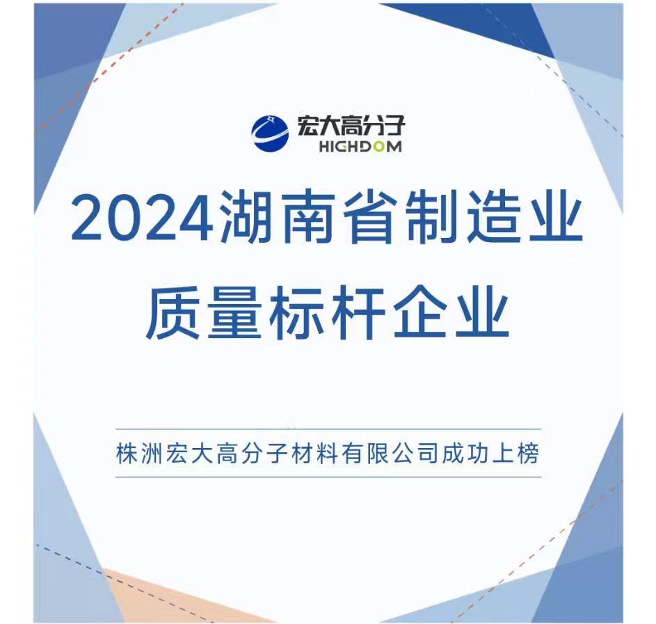 喜報|2024湖南省制造業(yè)質量標桿企業(yè)：宏大高分子再獲認證！